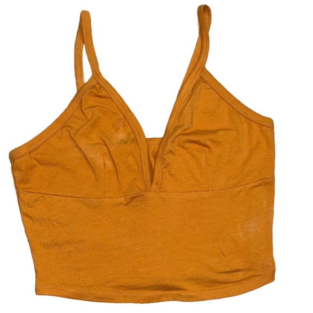 Yellow V-Neck Crop Top